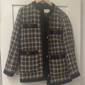 Women's Black and White Tweed Jacket